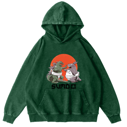 Cartoon Monster Japanese Style Vintage Distressed Hoodie-Zazasy