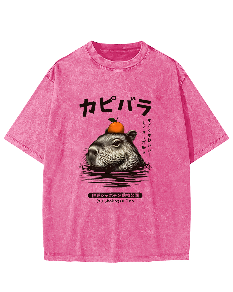 Japanese Mouse Pattern Vintage Distressed T-shirt-Zazasy