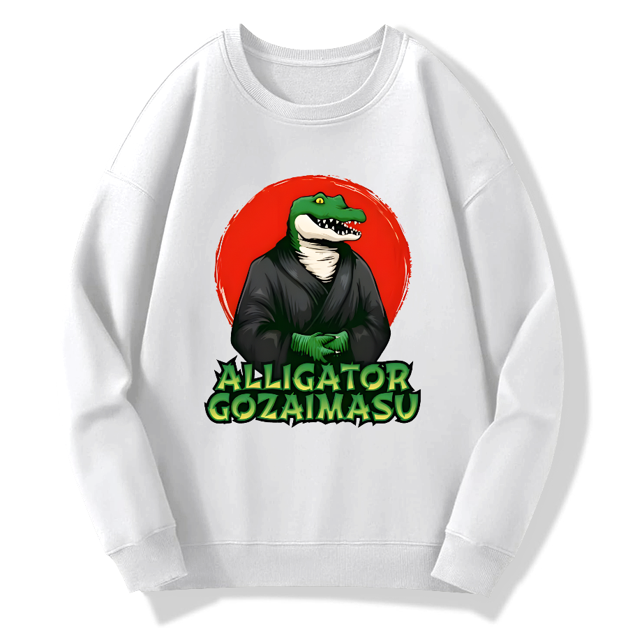 Crocodile Japanese Cotton Pullover Sweatshirt