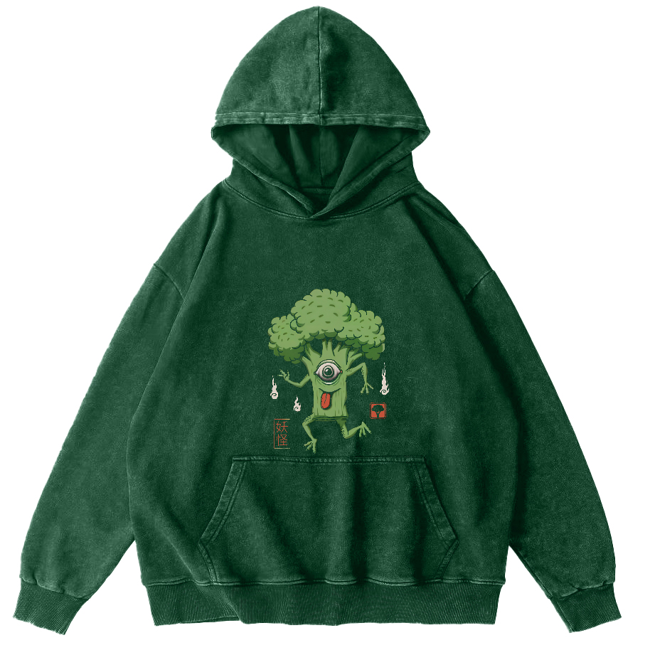 Cute Vegetable Head Pattern Japanese Style Vintage Distressed Hoodie-Zazasy