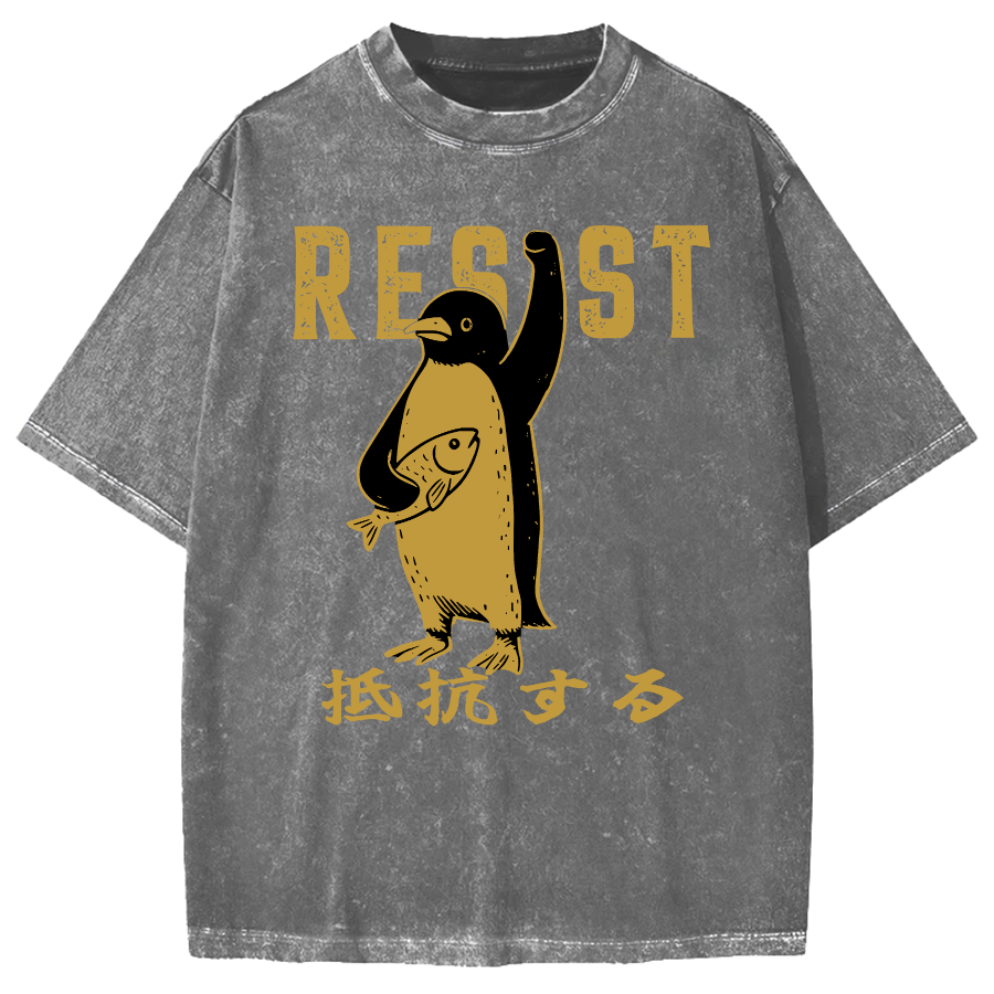 Penguin Giving An Opinion Vintage Washed T-shirt