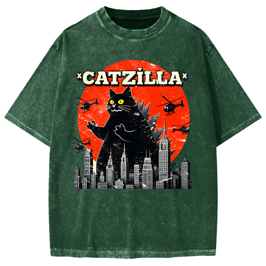 Parody Black Cat Vintage Washed T-shirt