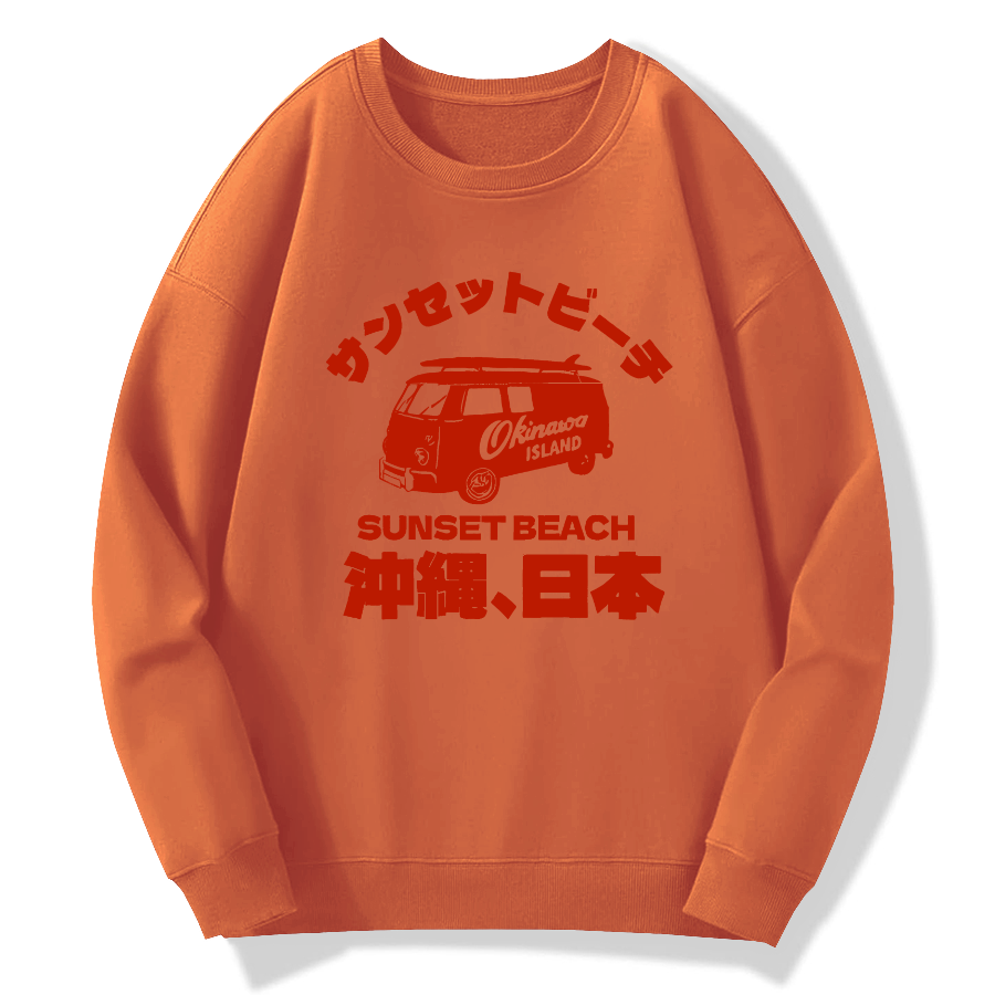 okinawa island Cotton Pullover Sweatshirt