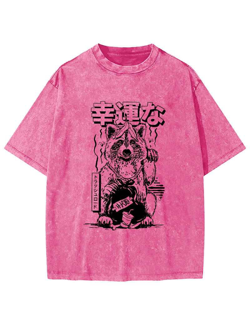 Lucky Japanese Vintage Distressed T-shirt-Zazasy