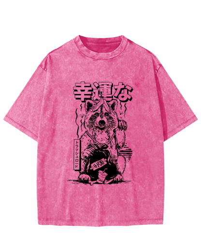 Lucky Japanese Vintage Distressed T-shirt-Zazasy