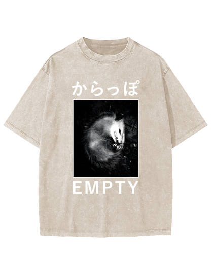 EMPTY Japanese Opossum Vintage Washed T-shirt-Zazasy