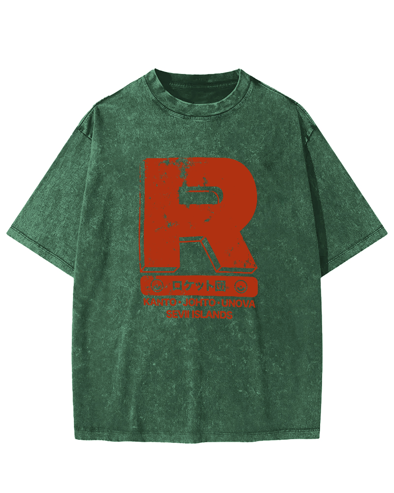 Rocket Team Japanese Vintage Washed T-shirt