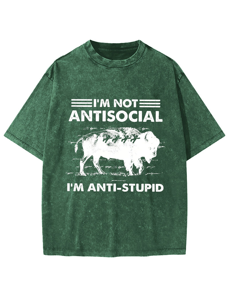 Funny Bison Vintage Distressed T-shirt-Zazasy