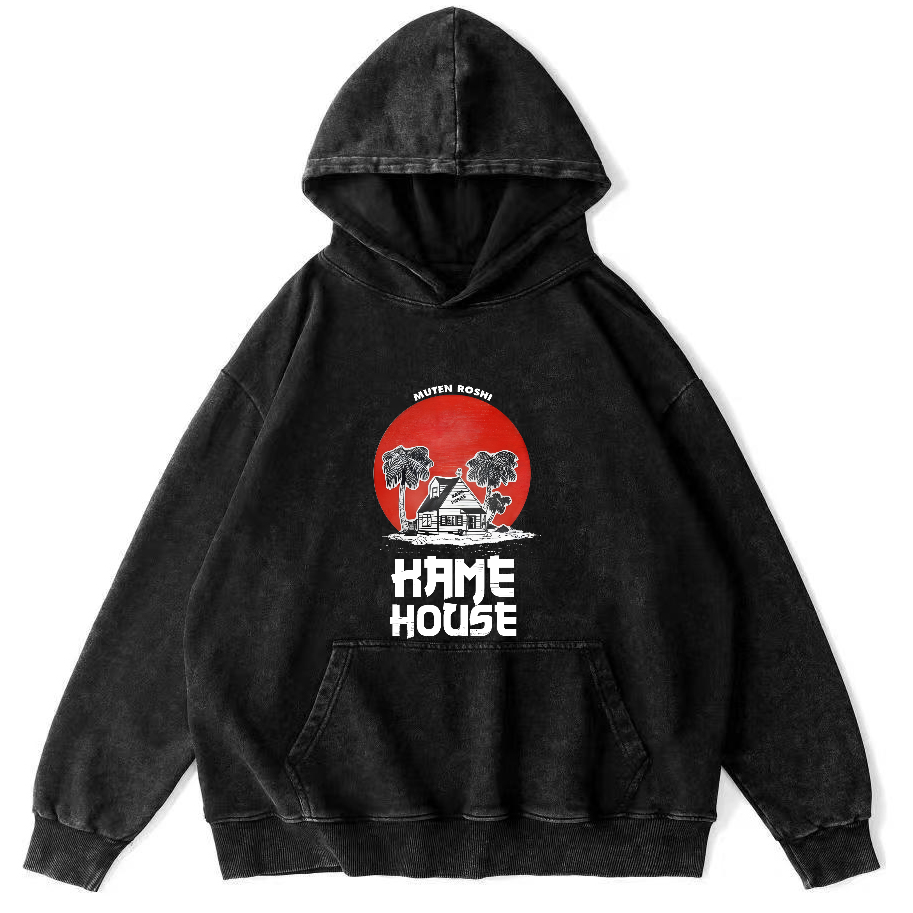 Beach Cottage Japanese Style Vintage Distressed Hoodie-Zazasy