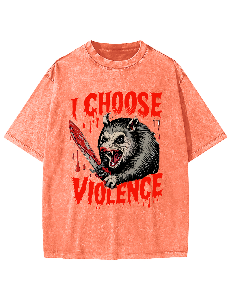 I Choose Violence Vintage Distressed T-shirt-Zazasy
