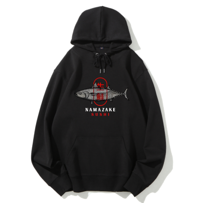 Japanese Sushi Raw Salmon Cotton Hoodie