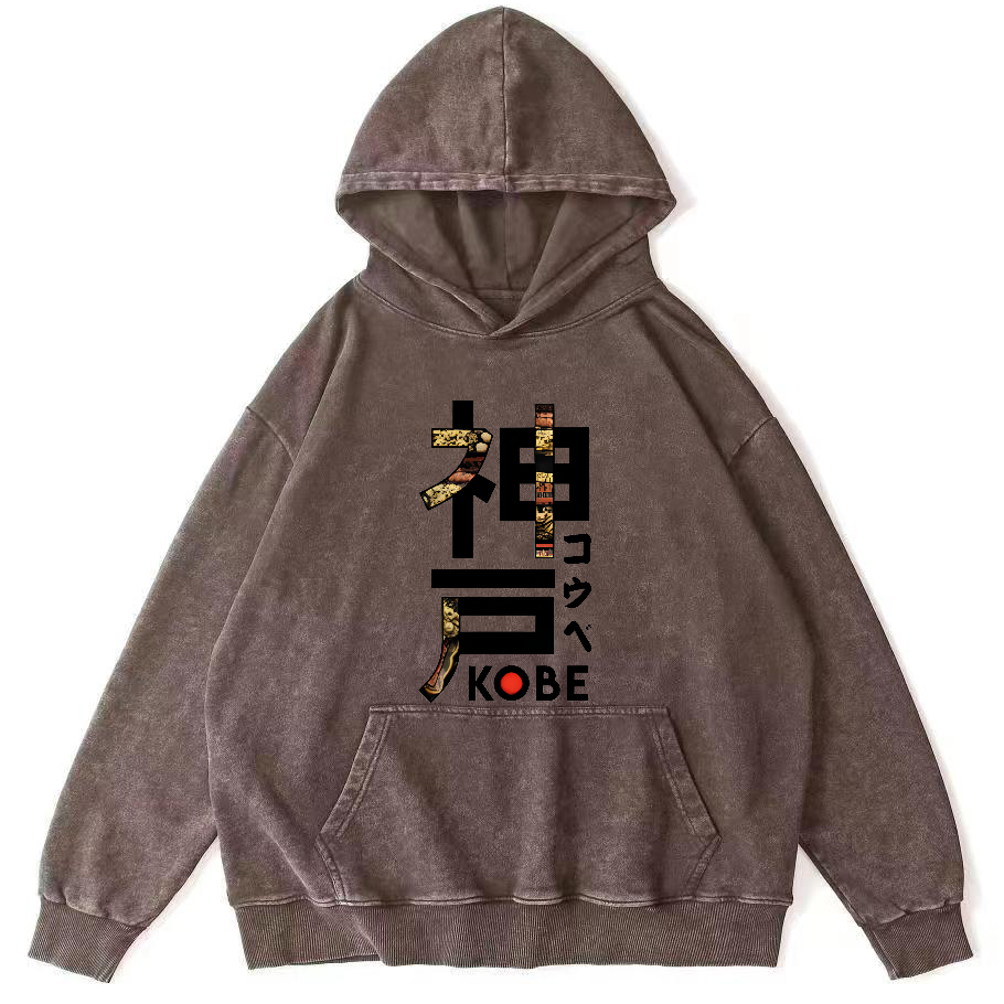 Kobe Japanese Vintage Distressed Hoodie-Zazasy