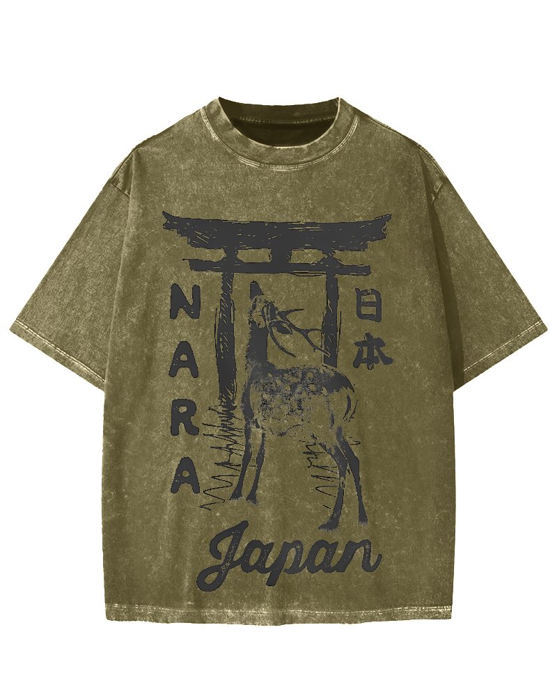 Nara Japan Vintage Washed T-shirt