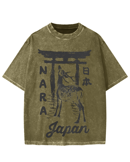 Nara Japan Vintage Washed T-shirt
