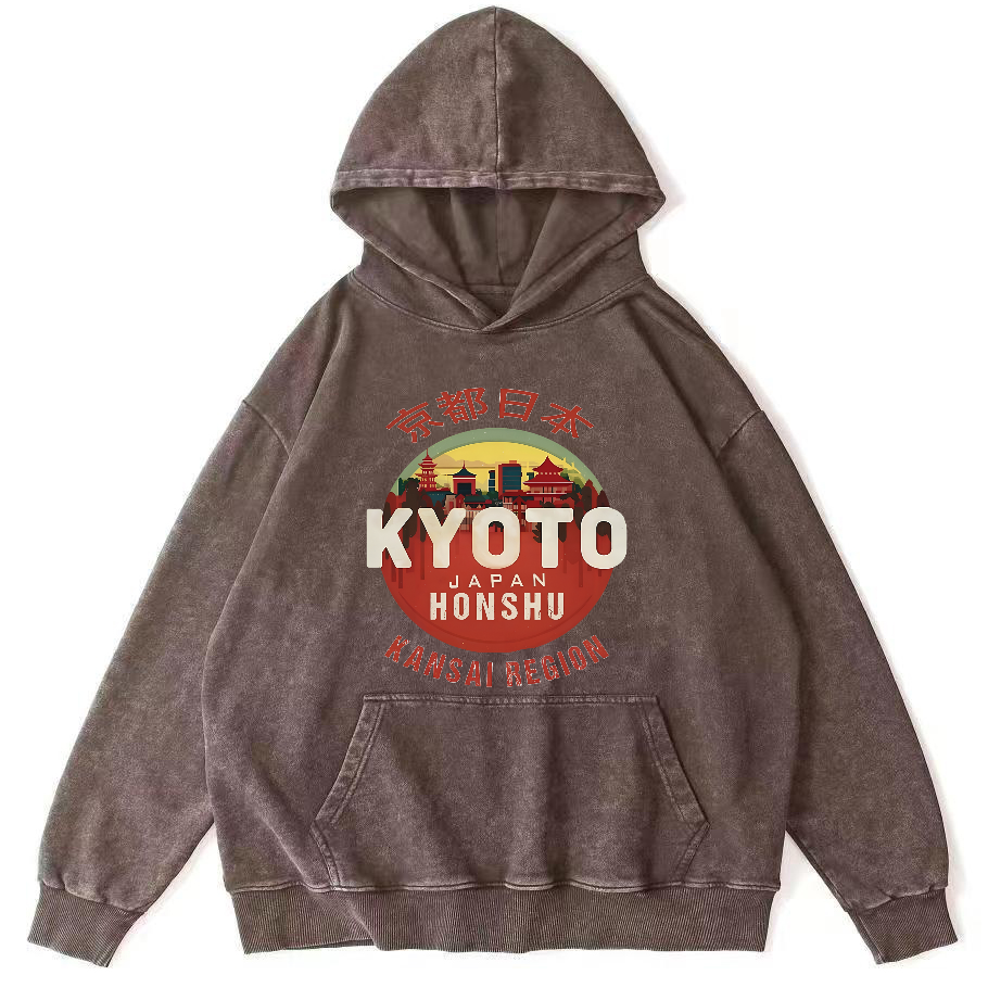 Retro Style Tokyo Vintage Distressed Hoodie-Zazasy