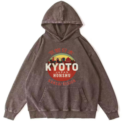 Retro Style Tokyo Vintage Distressed Hoodie-Zazasy