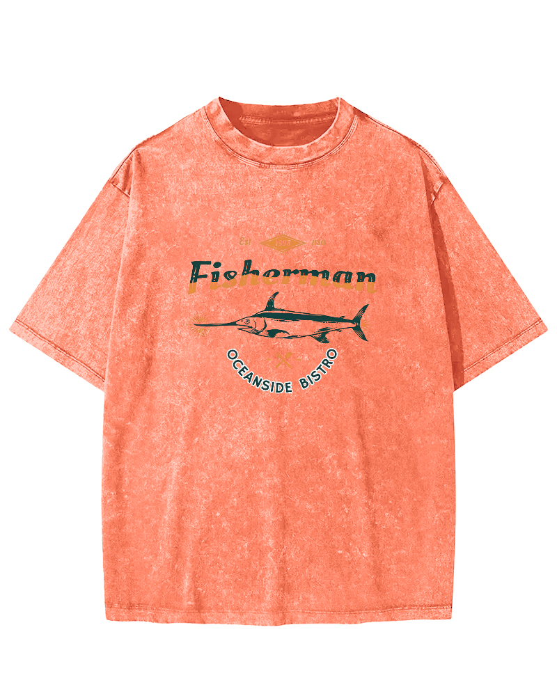 Swordfish Japanese Style Vintage Distressed T-shirt-Zazasy