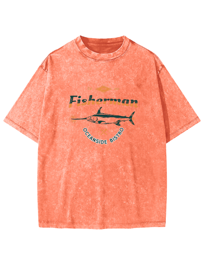 Swordfish Japanese Style Vintage Distressed T-shirt-Zazasy