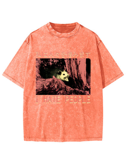 I Hate People Vintage Distressed T-shirt-Zazasy