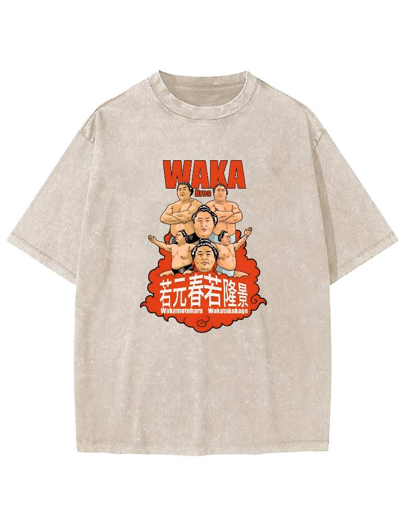 Japanese sumo wrestler Vintage Washed T-shirt