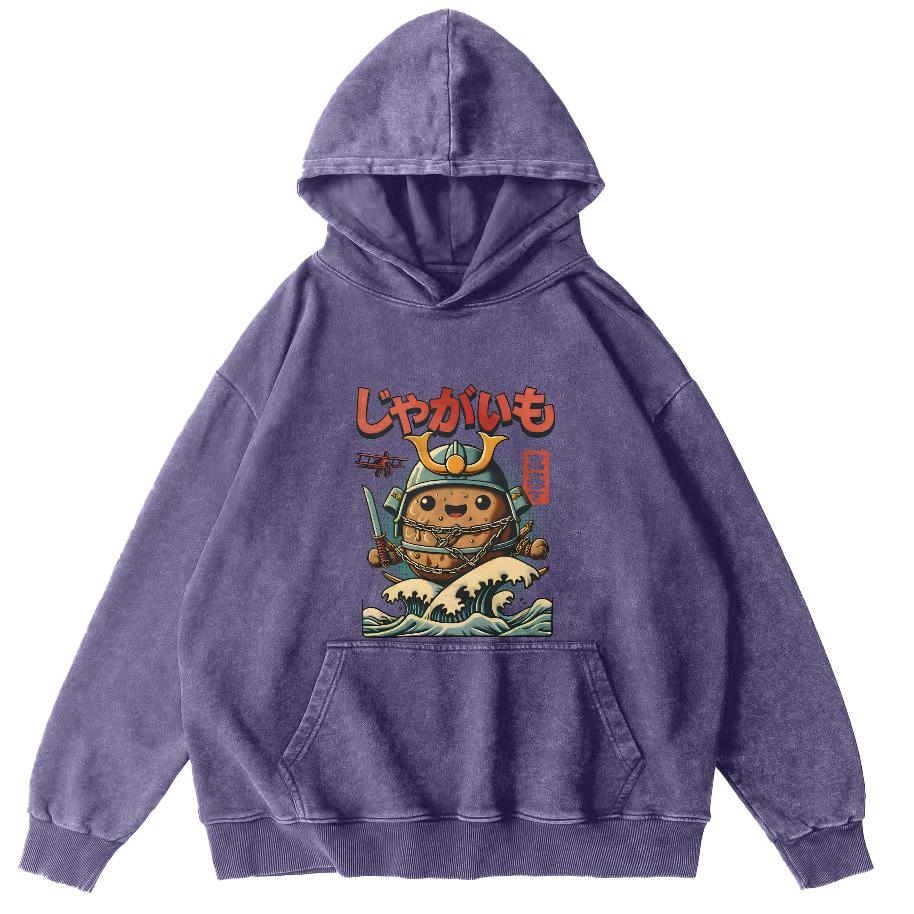 Retro Cartoon Japanese Style Vintage Distressed Hoodie-Zazasy