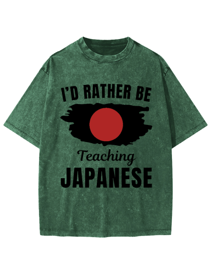Id Rather Be Japanese  Vintage Washed T-shirt-Zazasy