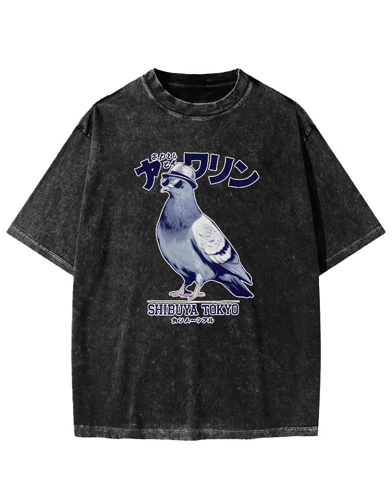 Shibuya pigeon Vintage Washed T-shirt
