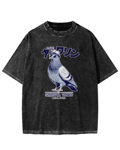 Shibuya pigeon Vintage Washed T-shirt