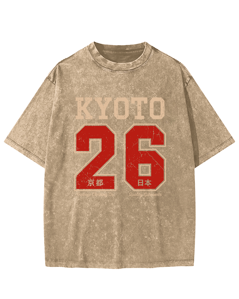 Kyoto Japan No. 26 Vintage Washed T-shirt-Zazasy