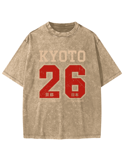 Kyoto Japan No. 26 Vintage Washed T-shirt-Zazasy