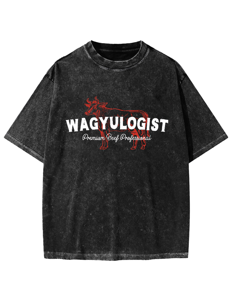 WAGYULOGIST Vintage Washed T-shirt-Zazasy