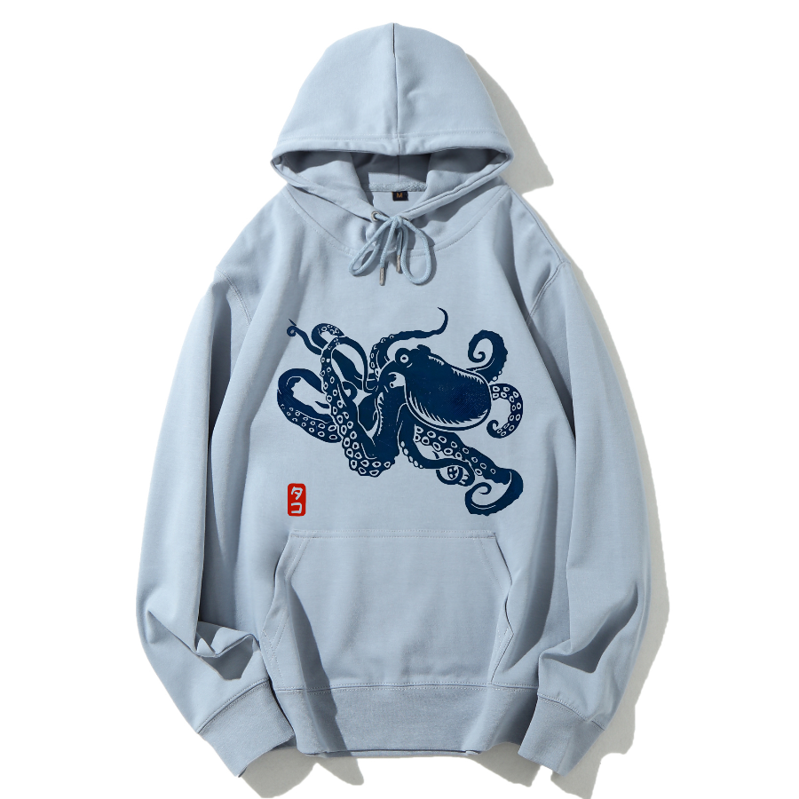 Japanese Octopus Cotton Hoodie