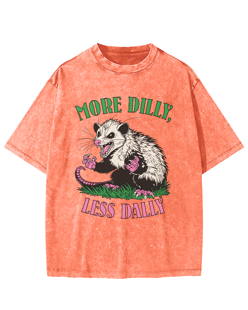 More Dilly Less Dally Vintage Distressed T-shirt-Zazasy
