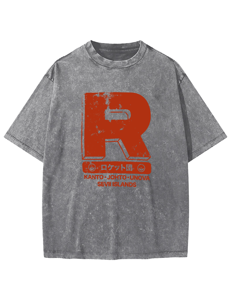 Rocket Team Japanese Vintage Washed T-shirt