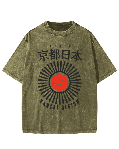 Kyoto, Japan Vintage Washed T-shirt-Zazasy