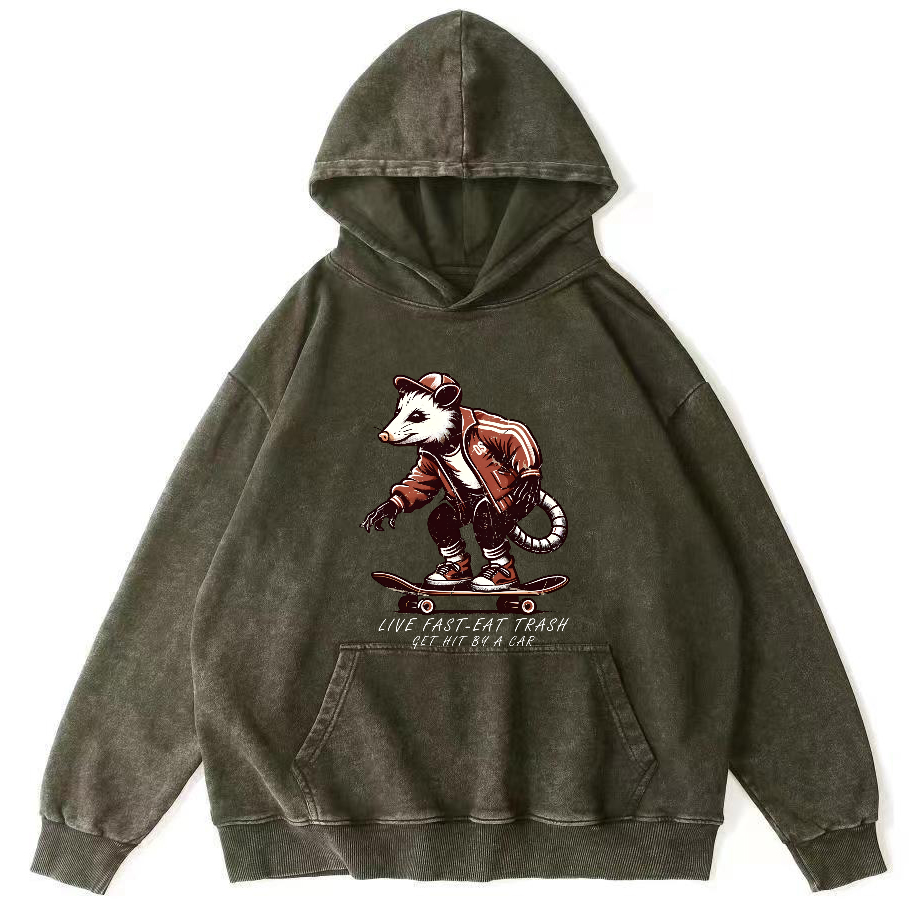 I like Skateboarding Vintage Distressed Hoodie-Zazasy