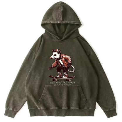 I like Skateboarding Vintage Distressed Hoodie-Zazasy