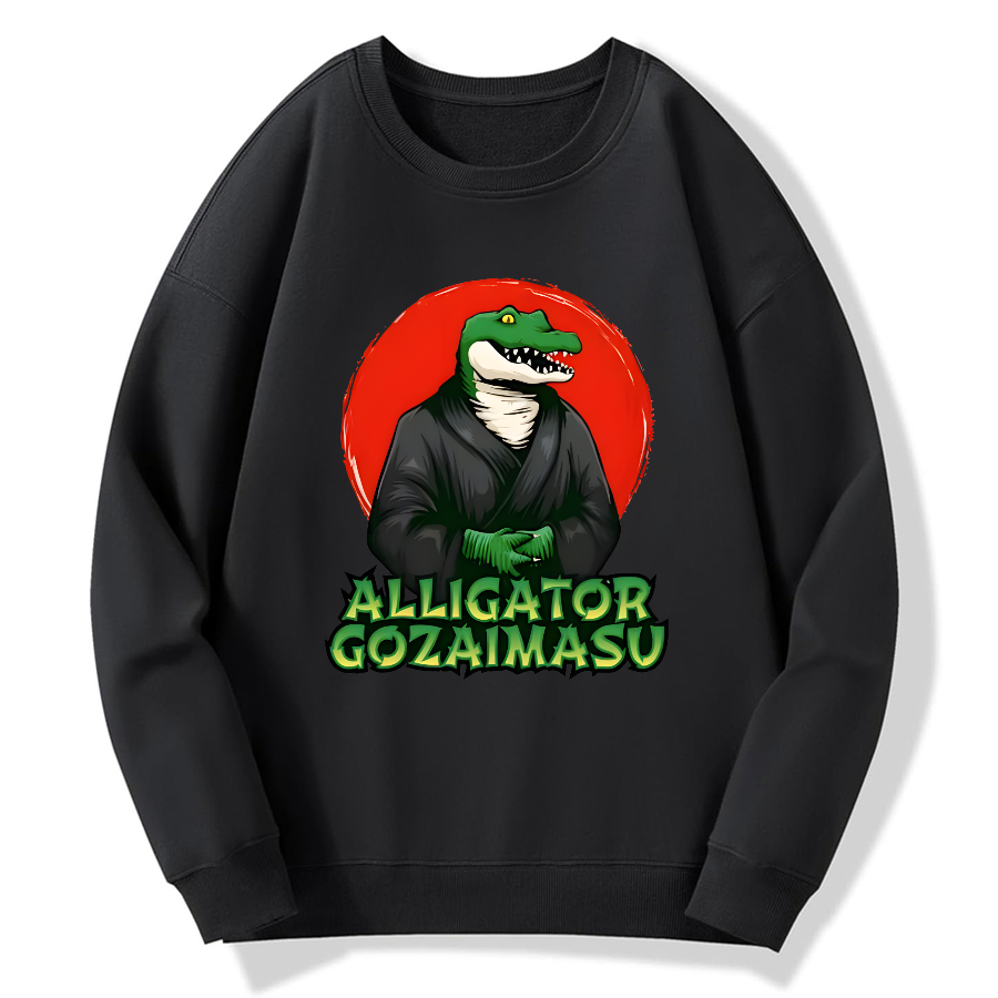 Crocodile Japanese Cotton Pullover Sweatshirt