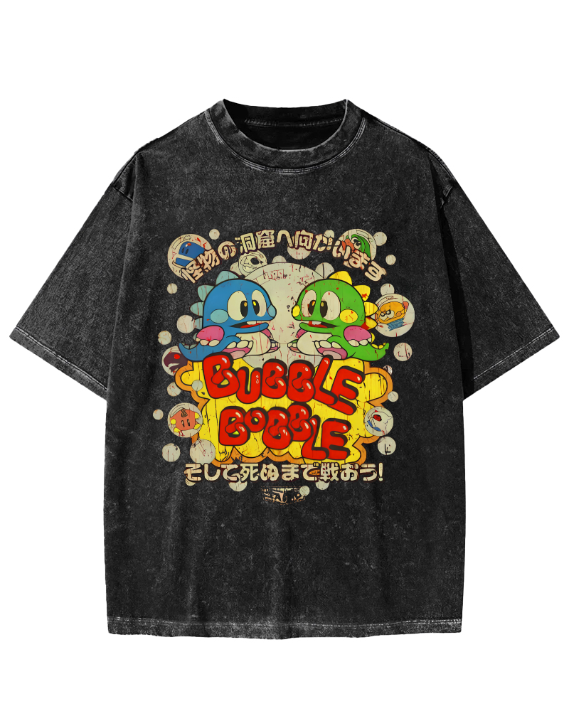 Monster Paradise Japanese Vintage Washed T-shirt-Zazasy