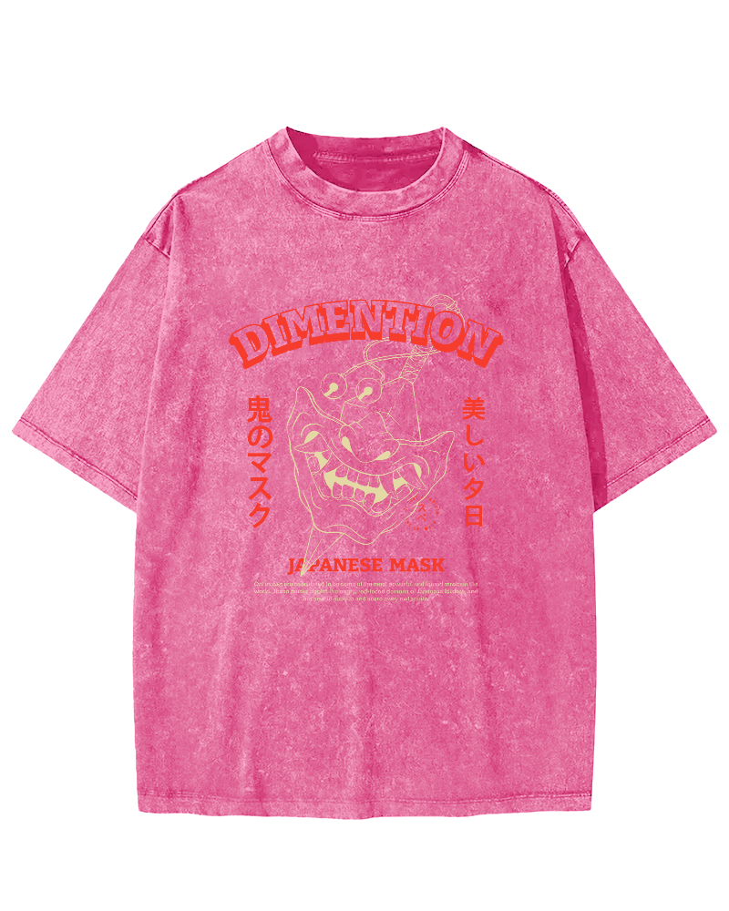 Japanese Cultural Patterns Vintage Distressed T-shirt-Zazasy