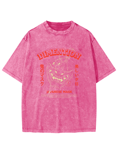 Japanese Cultural Patterns Vintage Distressed T-shirt-Zazasy