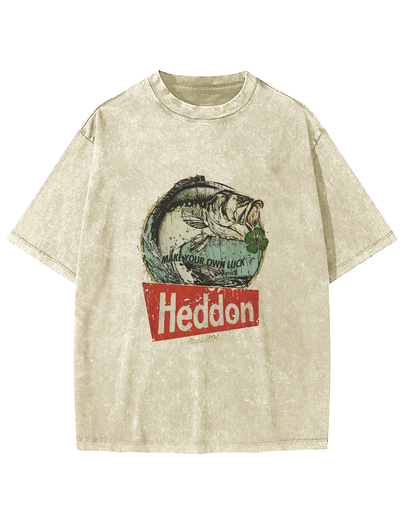 Retro Sea Fish Pattern Vintage Distressed T-shirt-Zazasy