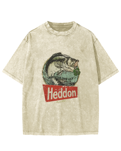 Retro Sea Fish Pattern Vintage Distressed T-shirt-Zazasy