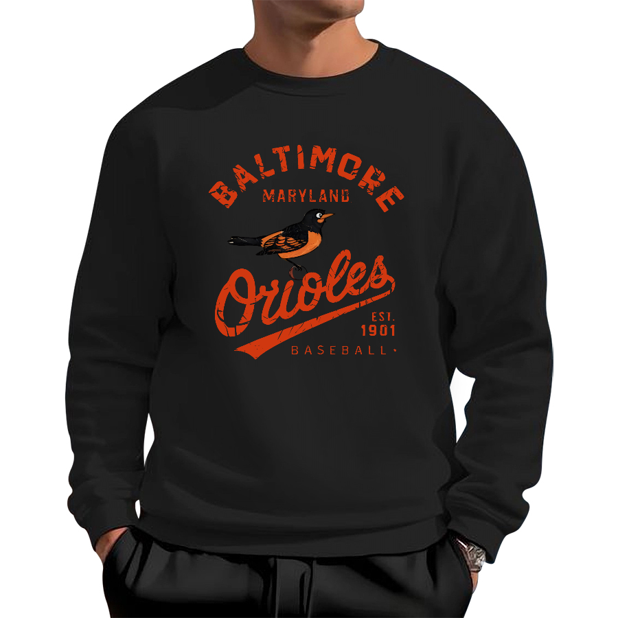 Baltimore Orioles Retro Cotton Pullover Sweatshirt