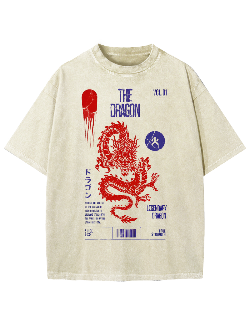 Japanese Dragon Vintage Washed T-shirt