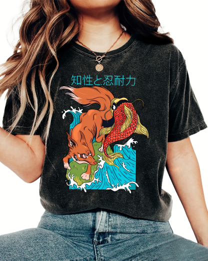 Intellectual Endurance Japanese Style Vintage Distressed T-shirt-Zazasy