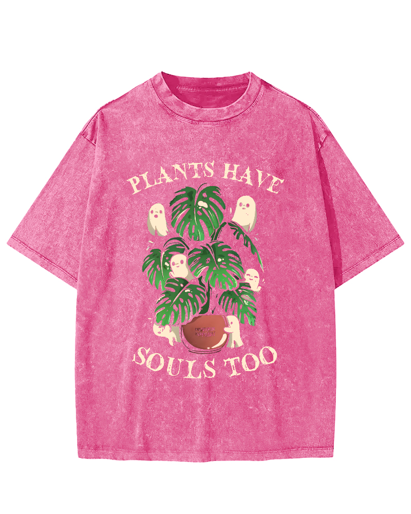 Plants Have Souls Too Vintage Washed T-shirt-Zazasy