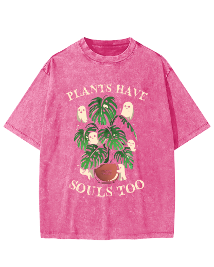Plants Have Souls Too Vintage Washed T-shirt-Zazasy