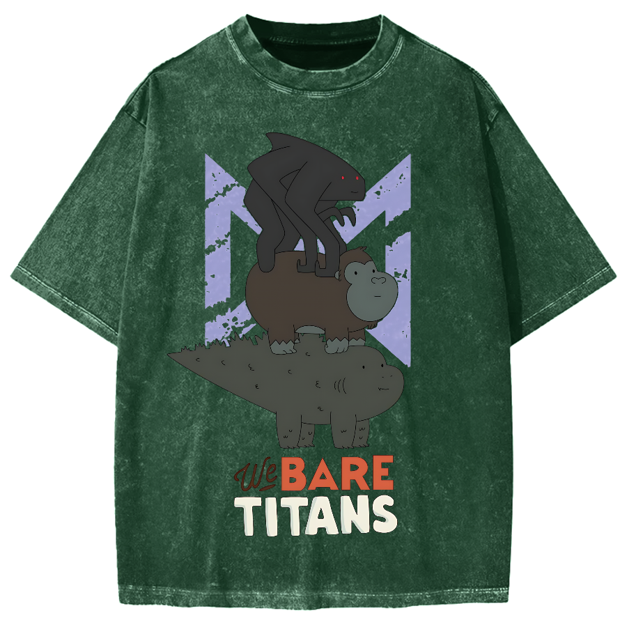 We Bare Titans Cute Monsters Japanese Vintage Washed T-shirt