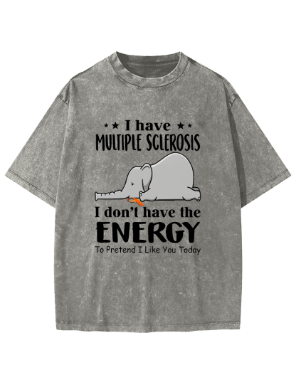 I Don't Have The Energy To Pretend I Like You Today Vintage Distressed T-shirt-Zazasy